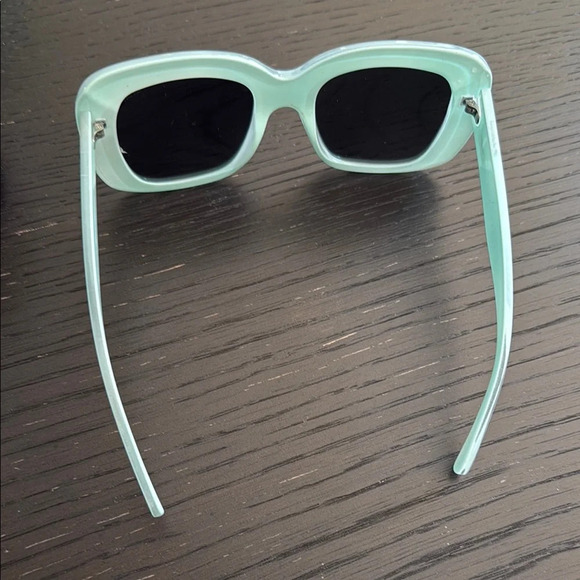 Quay Australia Women’s Light Blue Sunglasses with Patterned Case
